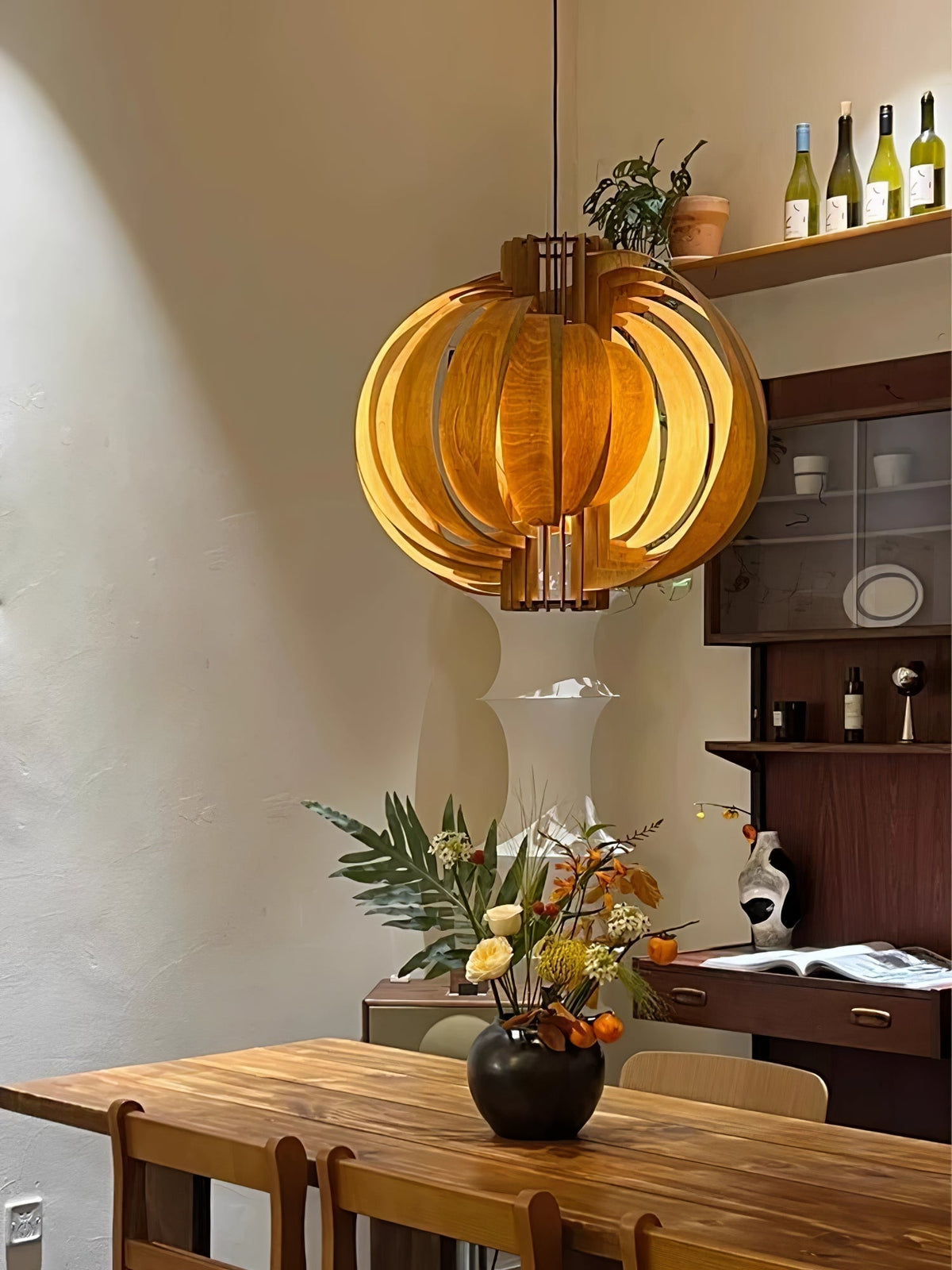 Velaria Suspension en Bois Anneau Élégance Premium