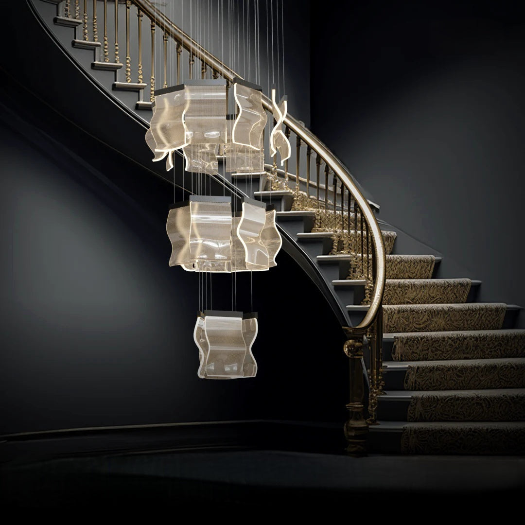 Kristy Moderne Or LED Lustre Métal Acrylique Chambre/Salon