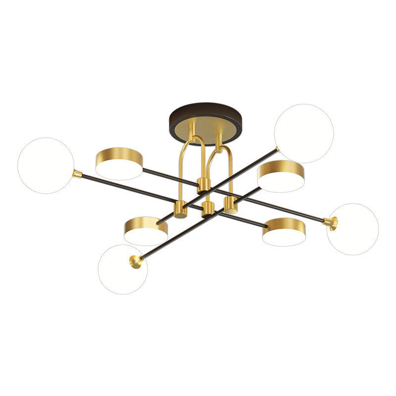 Valentina Plafonnier Boule Moderne, Métal/Verre, Doré, Salon