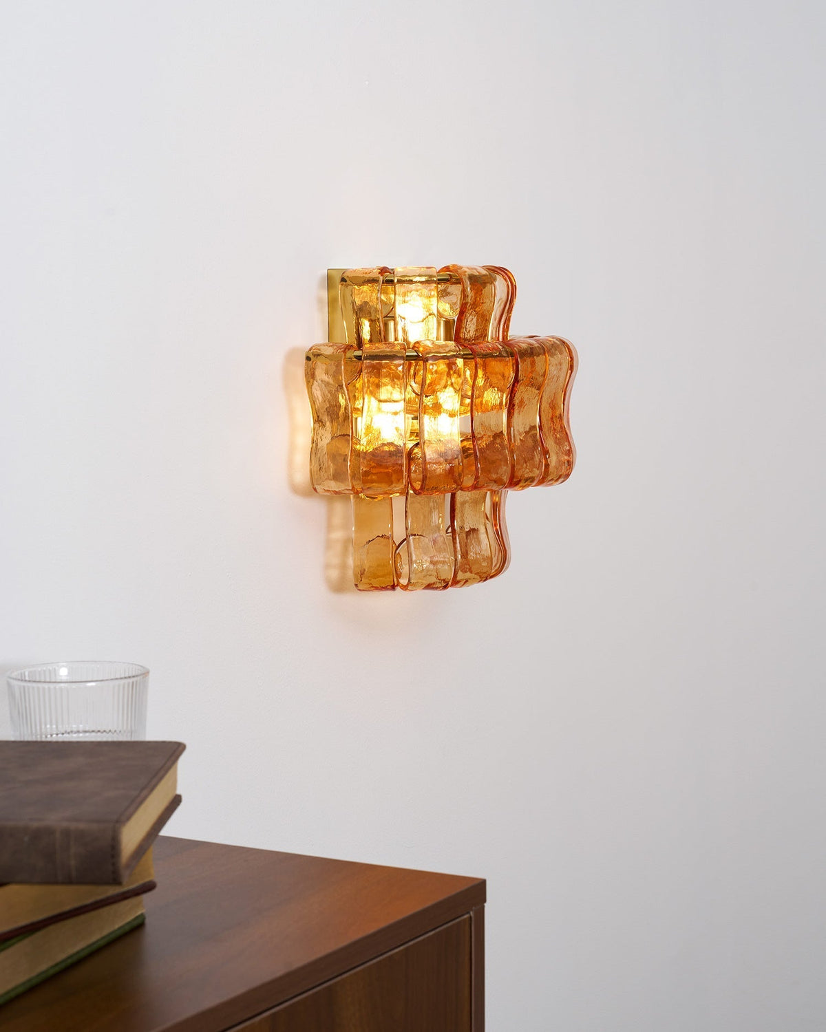 Installation view of the hardwired Albano Wall Lamp.