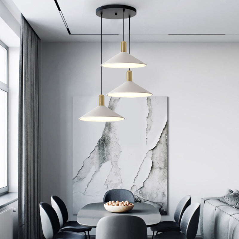 Arisha Suspension Moderne LED Acrylique/Métal, Noir/Blanc/Or, Salon