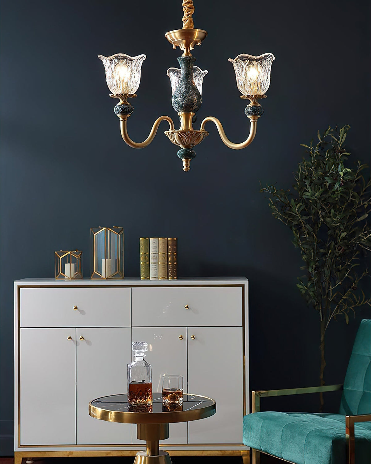 Dieppe Chandelier with 10 lights.