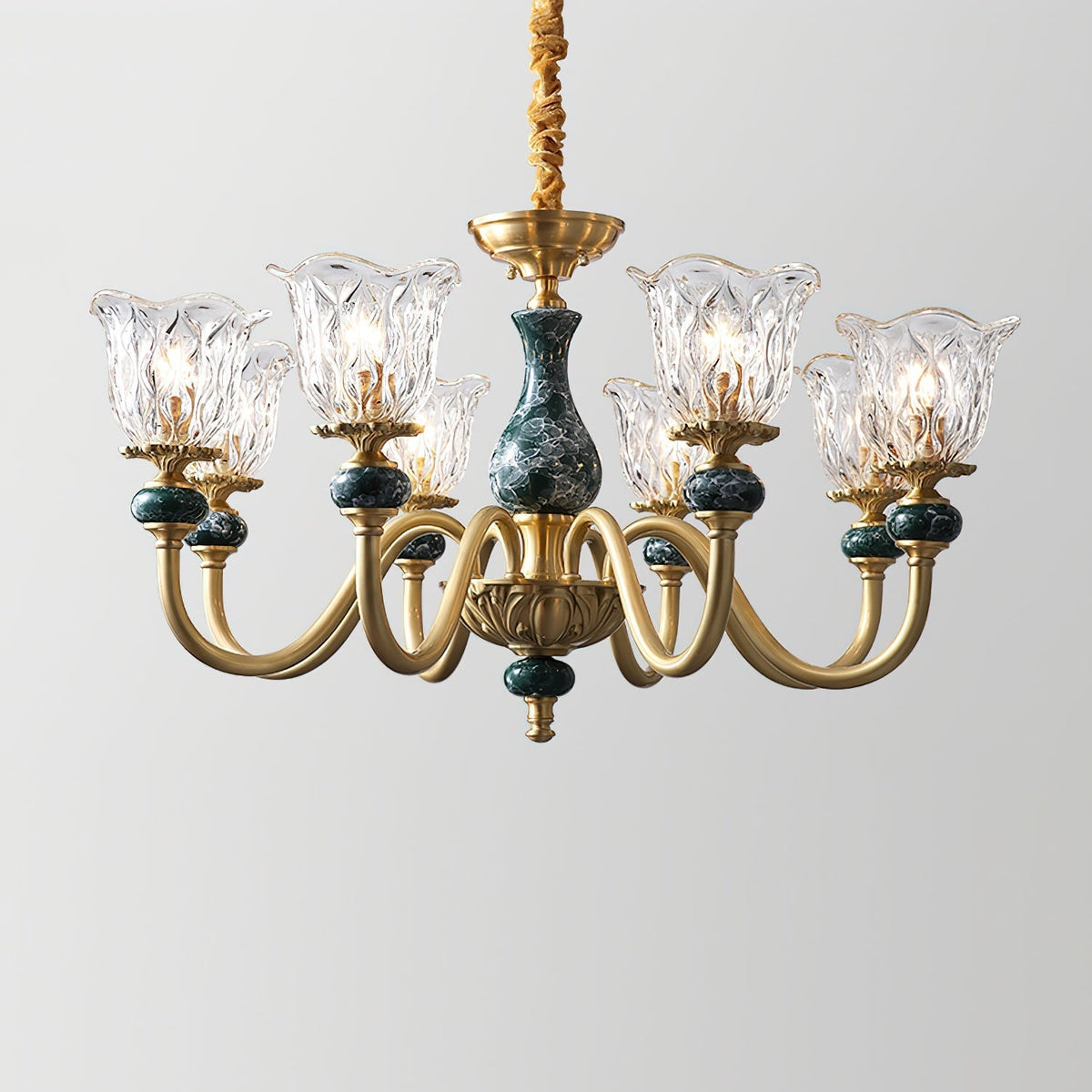 Full view of the 6-light Dieppe Chandelier.