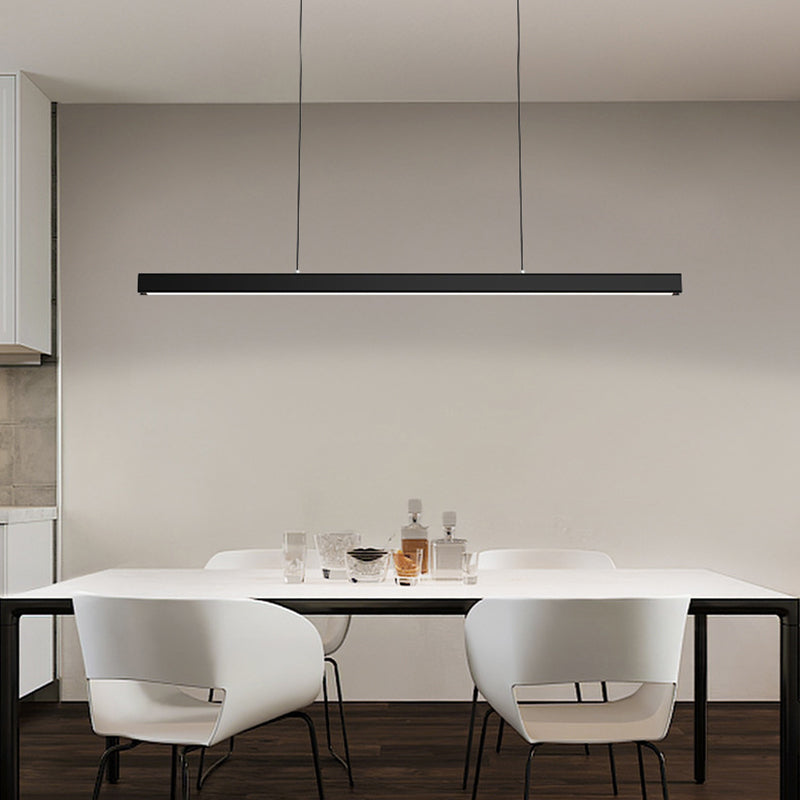Ray Suspension Linéaire Moderne, Métal, Noir/Blanc, Salon