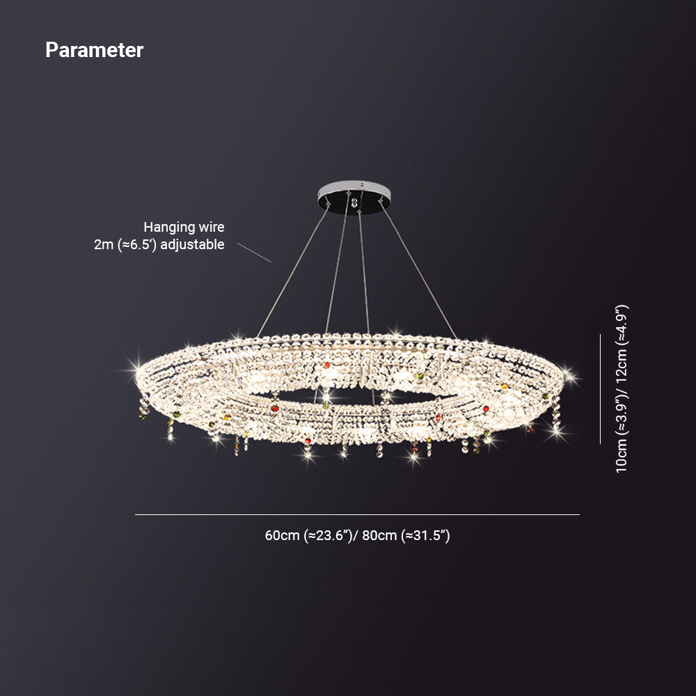 Kristy Suspension Anneau Nordique, Métal/Cristal, Doré, Chambre à Coucher/Salon