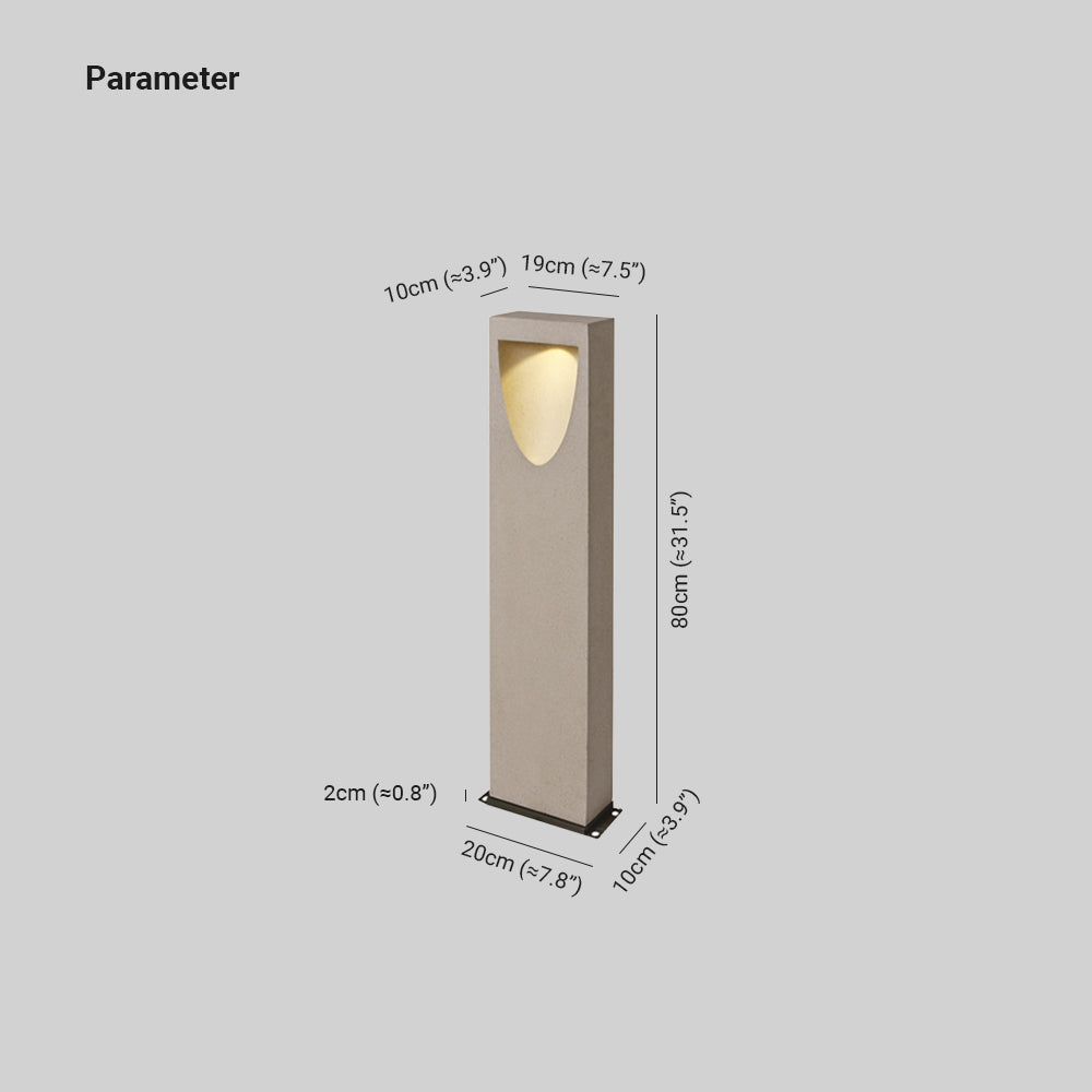 Ray Extérieur Rectangulaire Minimaliste, Métal/Pierre, Gris, Extérieur
