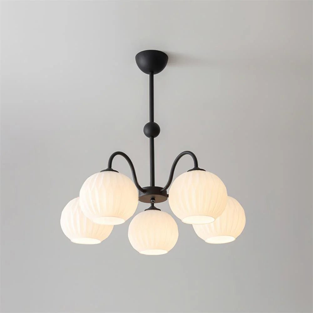 Noriana Lustre Moderne à 8 Lumières en Verre Ridé Vert