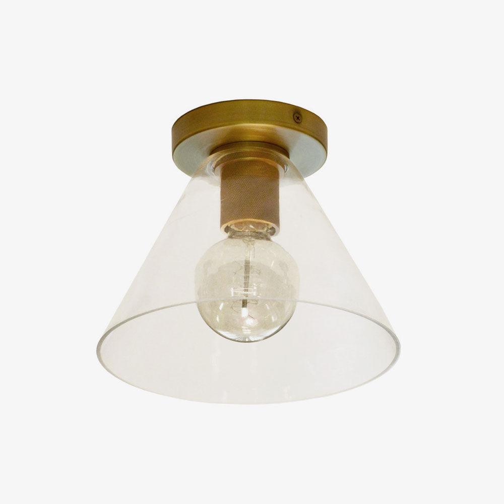Vianio Lumière de Plafond Conique en Verre et Laiton Industrielle