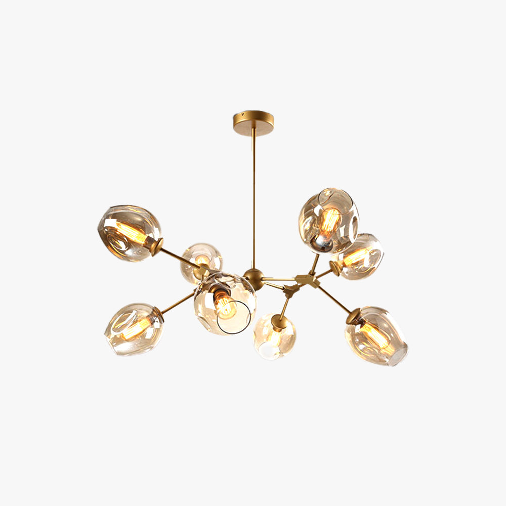 Valentina Suspension Multi Retro, Metal/Verre, Noir/Or, Chambre