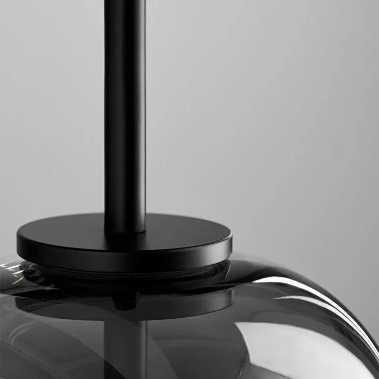 June Suspension Luminaire Design Verre Gris Fumé