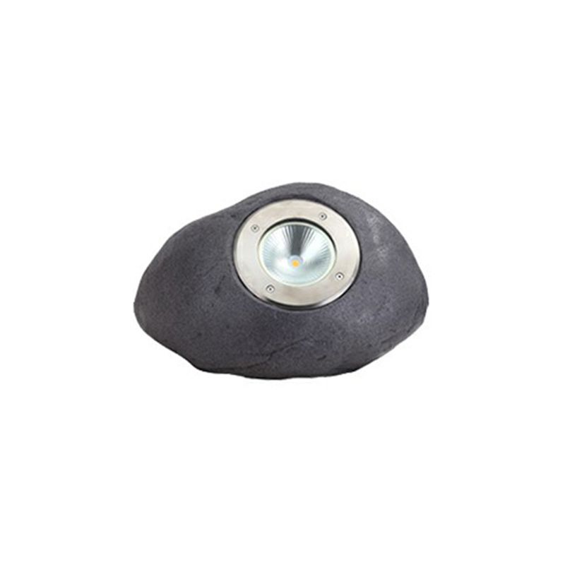 Ray Lampe Extérieure au Sol Pierre Moderne, Métal/Résine, Gris, Jardin