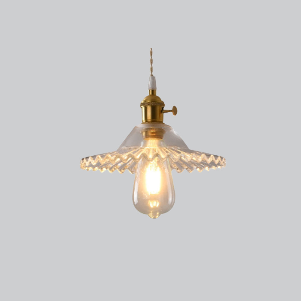 Valentina Luminaires Suspensions Art Deco Floral Vintage Métal/Verre Doré/Clair Salon/Chambre à Coucher
