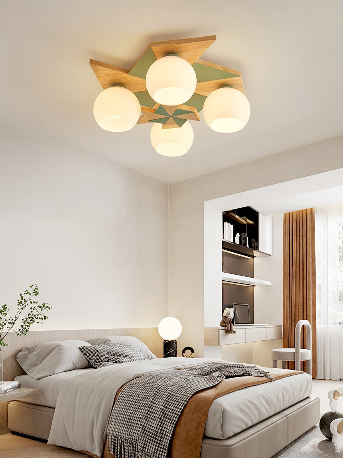 Ewooda Wooden Ceiling Lamp-Neutral Decor