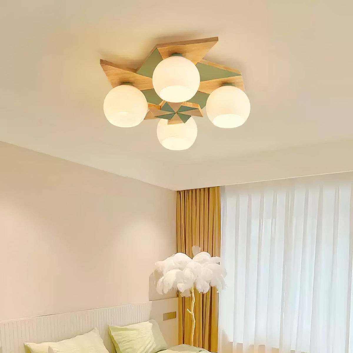 Ewooda Wooden Ceiling Lamp-Neutral Decor