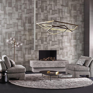 Ray Suspension Géométrique Contemporain, Métal, Doré, Salon/Chambre à Coucher