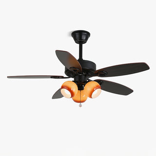 Solara Plafonnier Ventilateur Classique en Bois et Verre