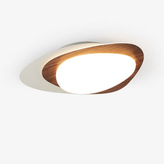 Solara Plafonnier Noyer Ovale Organique LED