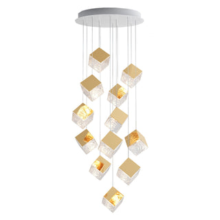 Cubic Luster Cascade Chandelier-Neutral Decor