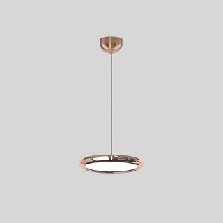 Arisha Suspension Ronde Moderne, Métal/Acrylique, Argent/Or/Rose Rouge, Salon
