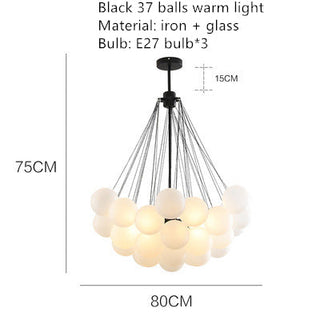 Valentina Lustre Globe Modenre, Fer/Verre, Noir/Blanc, Salon