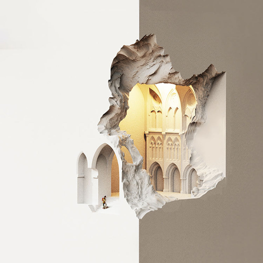 Ray Applique Murale Art Déco Flush LED Encastrée, 3 Styles, Blanc, Salon