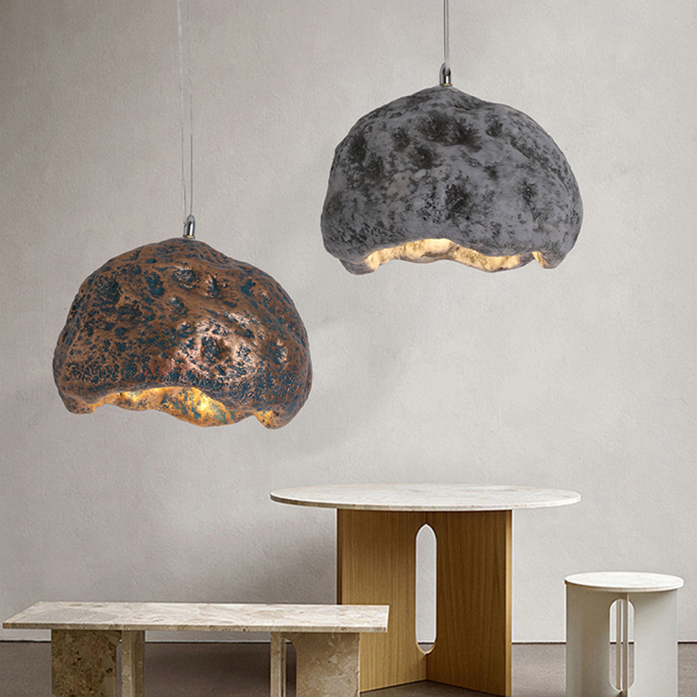 Avi Suspension Irrégulier Naturelle, Résine/Acrylique, Bois/Gris/Laiton, Chambre