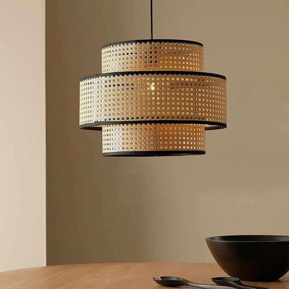 Ritta Suspension Cylindre Moderne, Métal/Acrylique, Bois, Salon