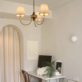 Silva Lustre Vintage, Métal/Tissu, Blanc/Vert, Salle à Manger/Salle à Séjour