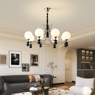 Valentina Suspension Luminaire LED Vintage Blanc Verre Salon