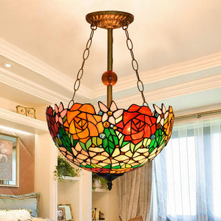 Tiffany Vintage LED Suspension Verre Chambre À Coucher