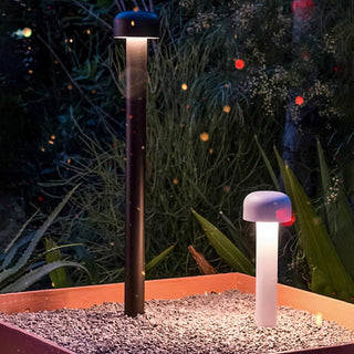 Ray Extérieure Champignon Moderne, Métal, Argent/Noir, Extérieur