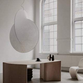 Ritta Suspension Boule Moderne, Métal/Soie, Blanc, Salon/Chambre à Coucher