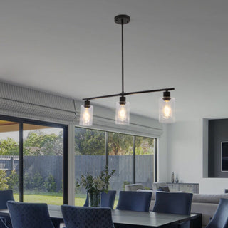 Arisha Minimaliste Industriel LED Lustre Noir Métal Cuisine Salon