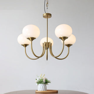 Valentina Lustre Boule Classique, Métal/Verre, Blanc/Rose/Beige, Bureau/Salon