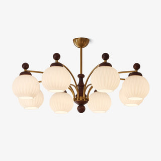 Vedoror Lustre Classique Orbe Bois Verre Traditionnel