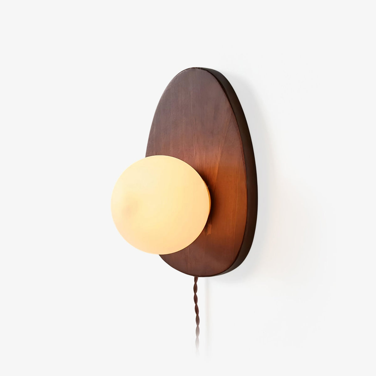 Nylaeiel Applique Murale Nordic Art à Brancher en Noyer Verre Et Bois