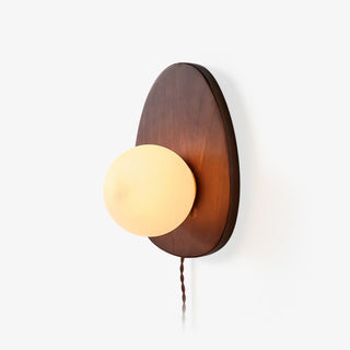 Nylaeiel Applique Murale Nordic Art à Brancher en Noyer Verre Et Bois