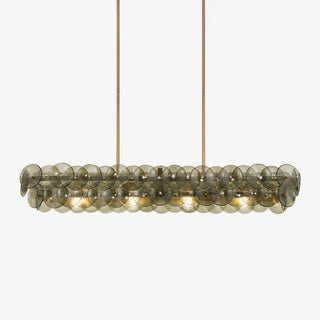 Aurora Lustre Linéaire en Verre Pressé Ambre Moderne