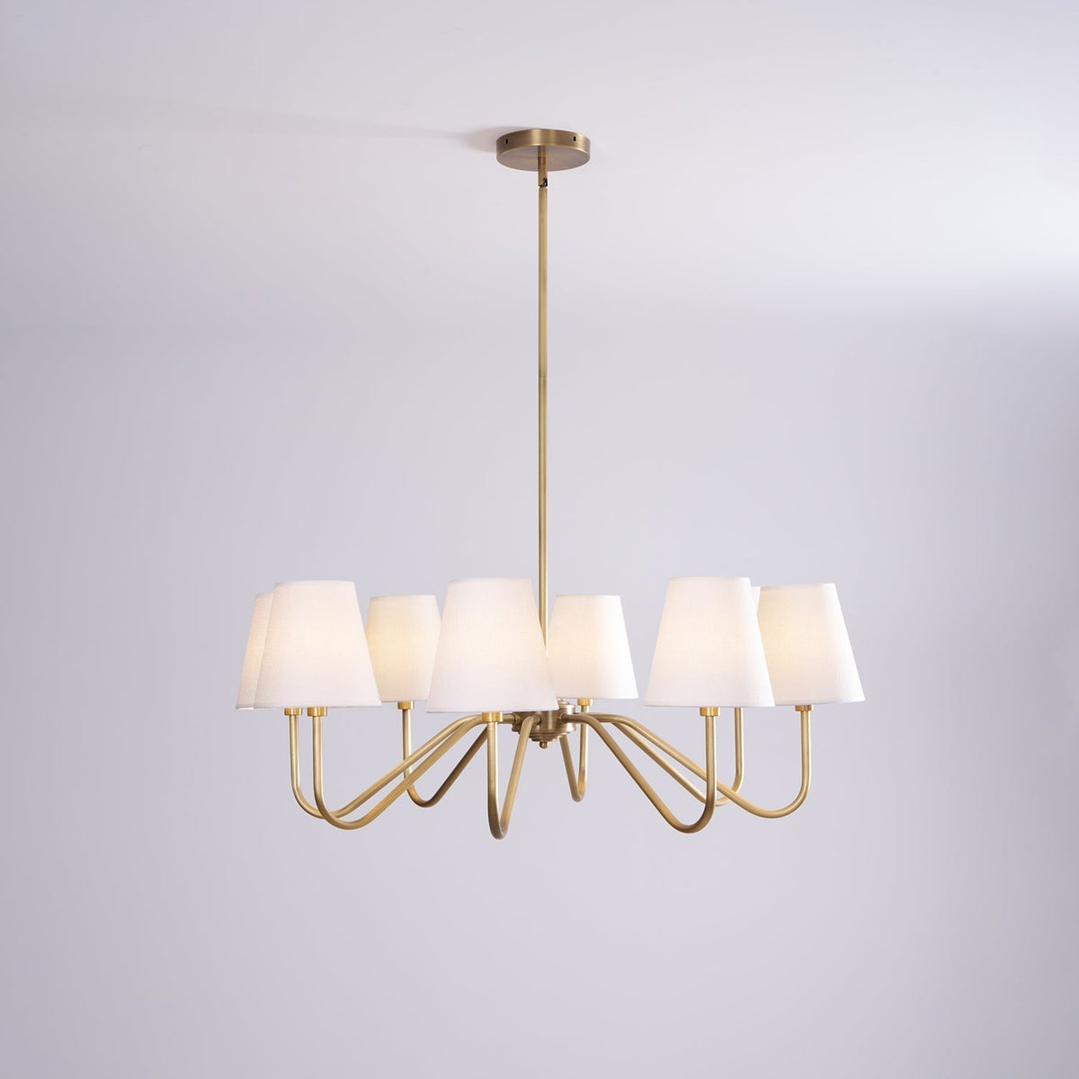Sorina Lustre Industriel Vintage en Laiton et Tissu