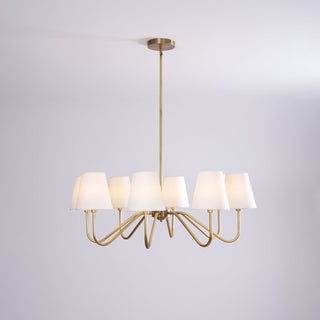 Viraean Lustre Industriel Vintage en Laiton et Tissu