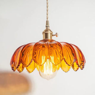 Valentina Rétro LED Suspension Métal/Verre Fleur Salle À Manger