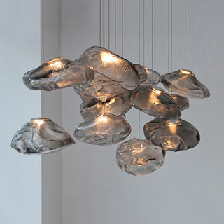Avi Suspension Globe, Métal/Verre, Clair/Gris/Ambre
