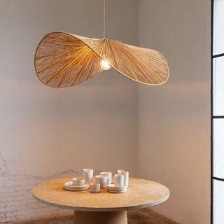 Ritta Twine Suspension Ronde Naturelle, Métal/Rotin, Marron/Beige, Cuisine/Bureau