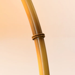 Muto Lampadaire Bambou Simple, Métal/Tissu, Blanc, Salon