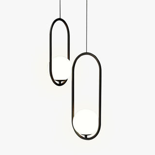 Torinor Suspension Anneau/Boule Moderne. Métal/Acrylique. Doré/Noir. Salon-Luire