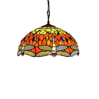 Tiffany Vintage Art LED Suspension Verre Chambre À Coucher