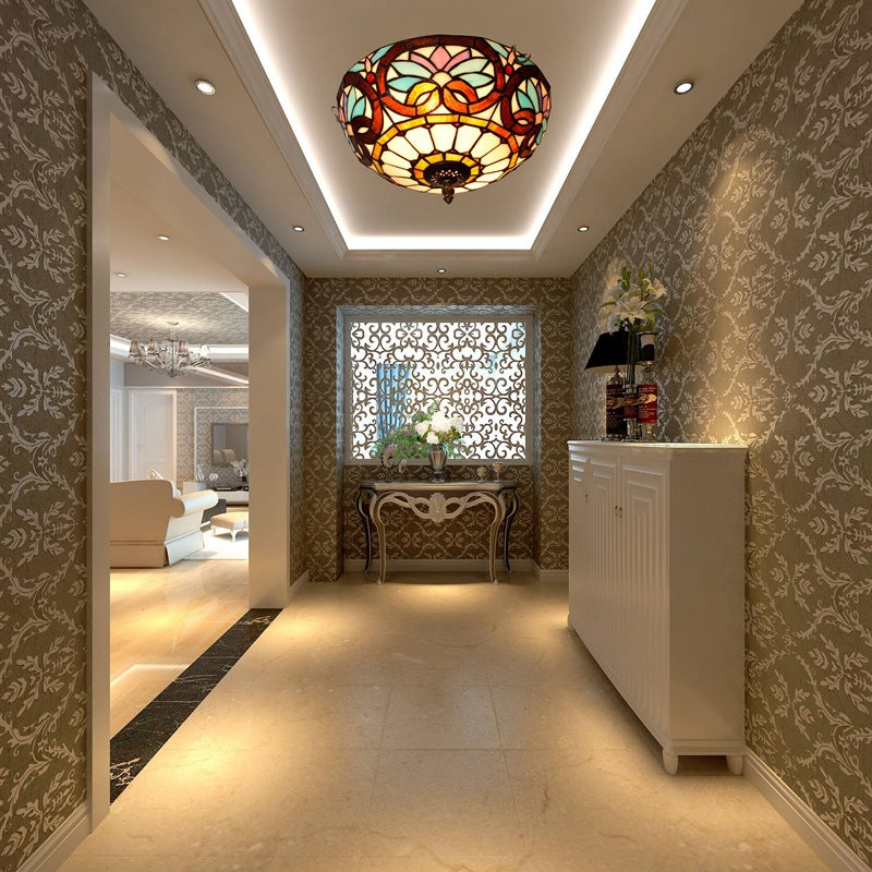 Tiffany Designer LED Plafonnier Métal Verre Chambre À Coucher/Salon