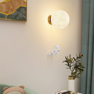 Aria Lune LED Applique Murale Blanc Résine Chambre Des Enfants
