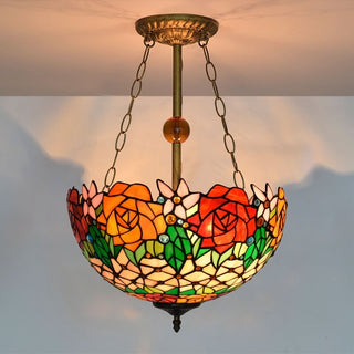 Tiffany Vintage LED Suspension Verre Chambre À Coucher