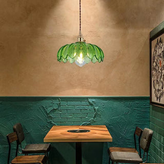 Valentina Rétro LED Suspension Métal/Verre Fleur Salle À Manger